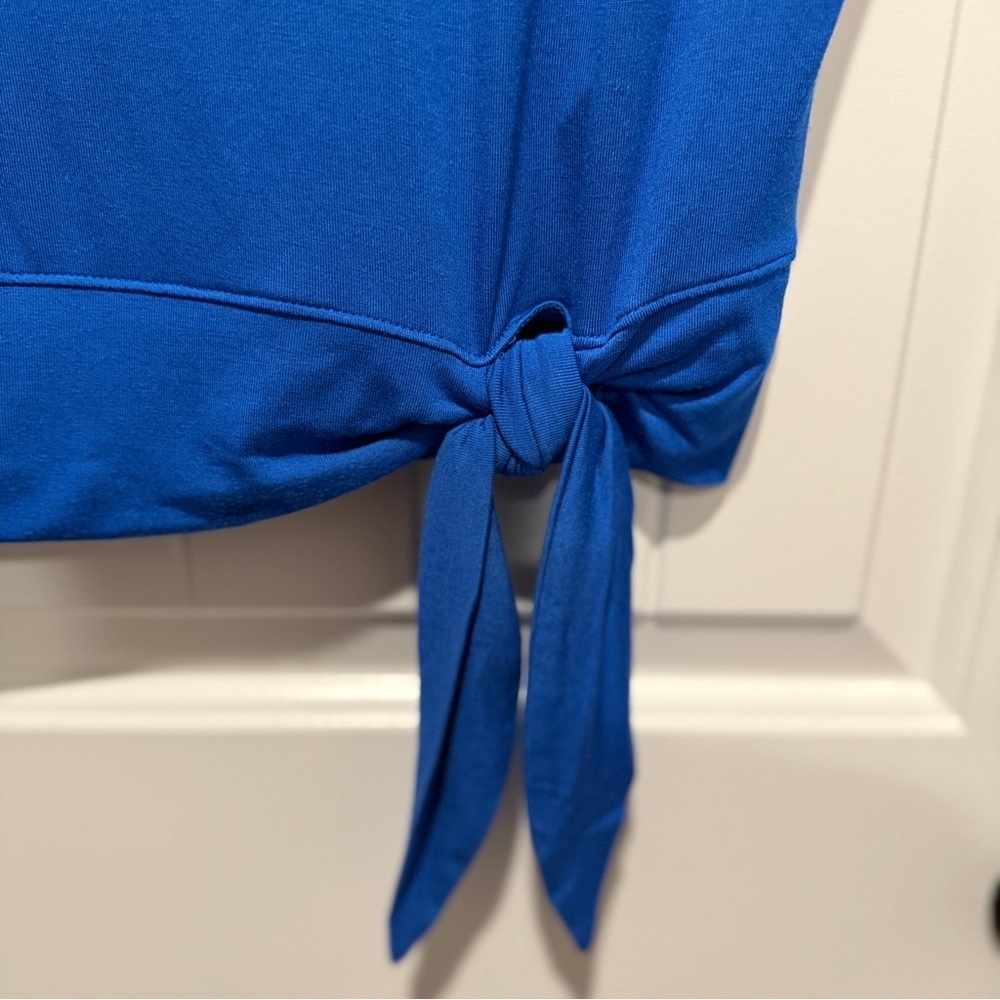 NEW Vibrant Royal Blue Tie-Front Blouse - Picture 4 of 5